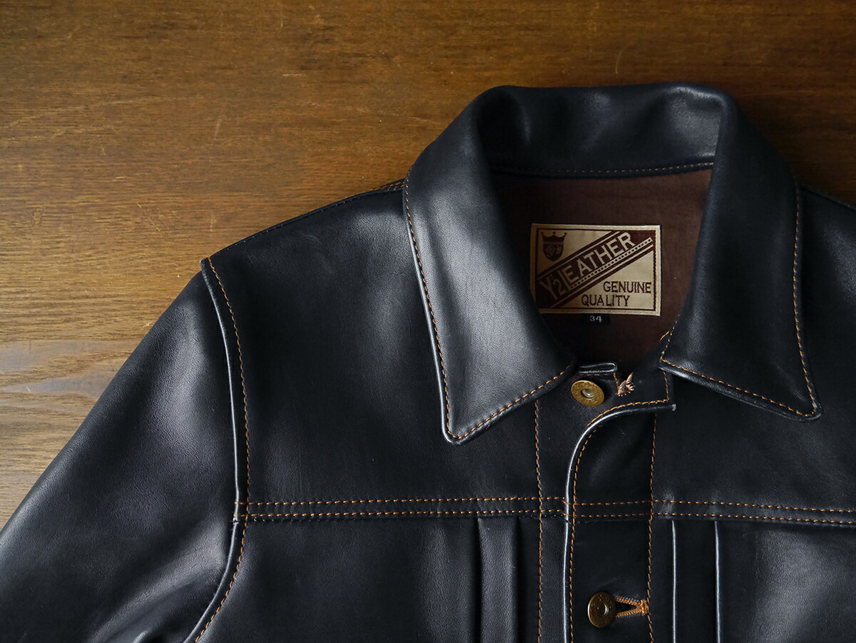 Y'2 LEATHER ワイツーレザー Gジャン INDIGO HORSE 1st Type IB-140