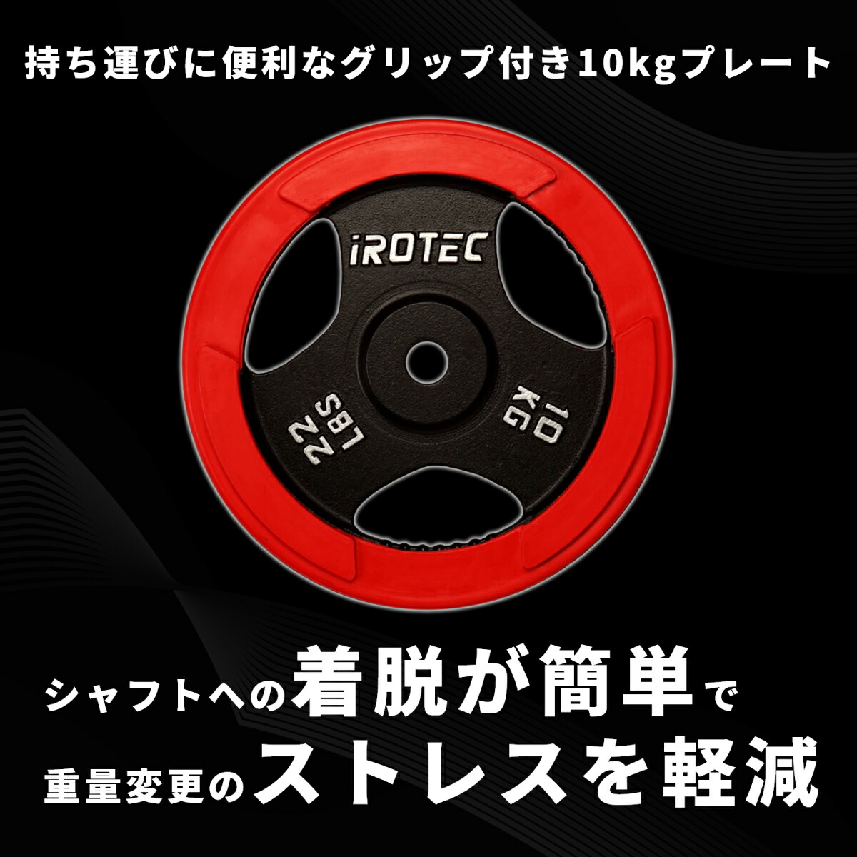 ラバープレート10kg(1枚)【穴径29mm】 IROTEC (アイロテック)
