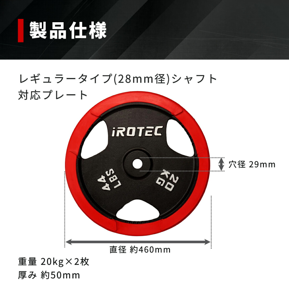ラバー プレート 20kg(2枚) IROTEC (アイロテック)