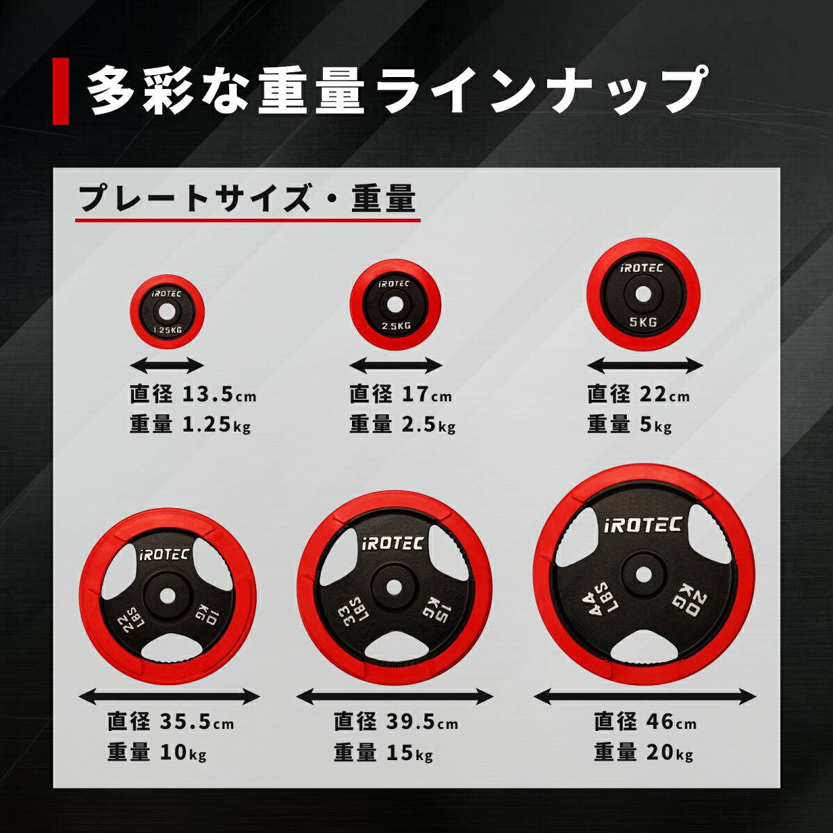 ラバー プレート 10kg(2枚) IROTEC (アイロテック)