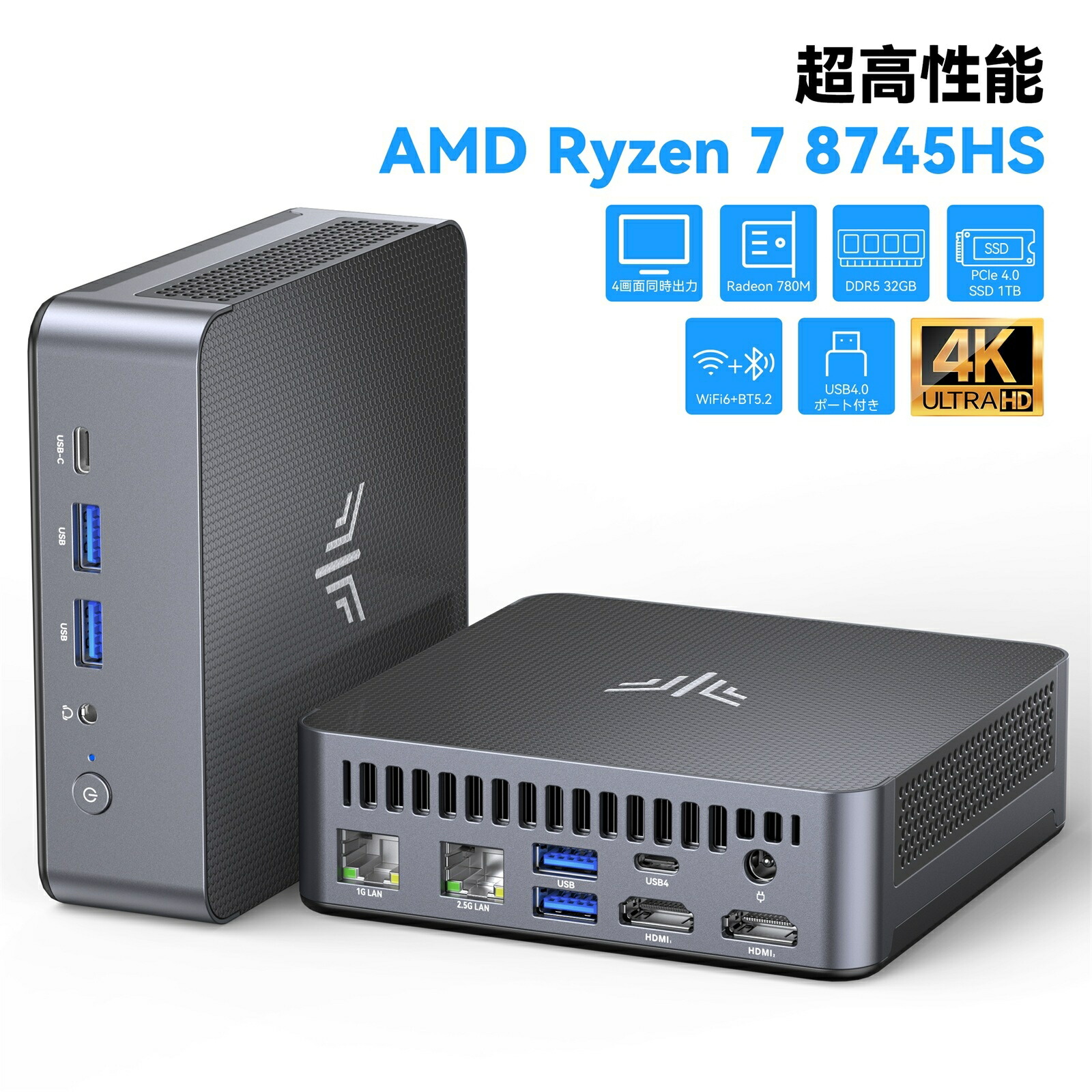 楽天市場】【SS期間限定25％オフ】 NiPoGi ミニpc Ryzen 7 8745HS mini