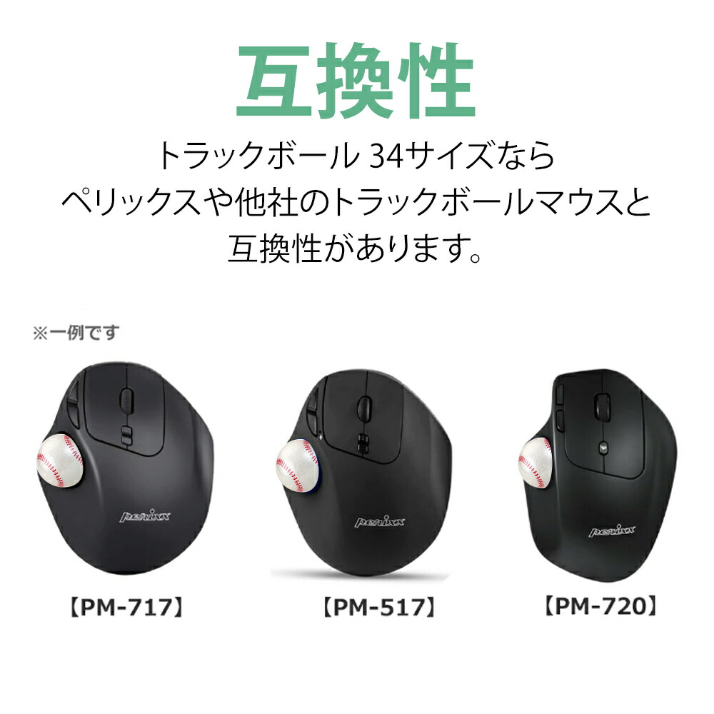 楽天市場】トラックボール交換用 34mm スポーツ セット品 Perixx 正規