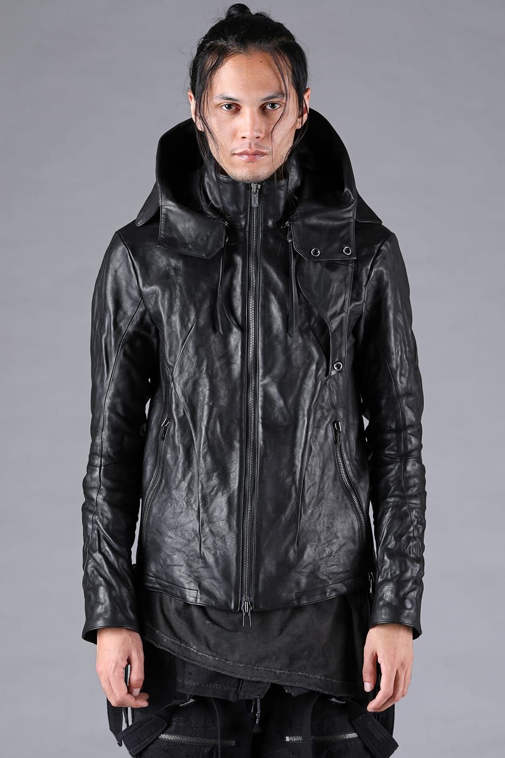 D.HYGEN - Horse Leather Hood Attachd Jacket 