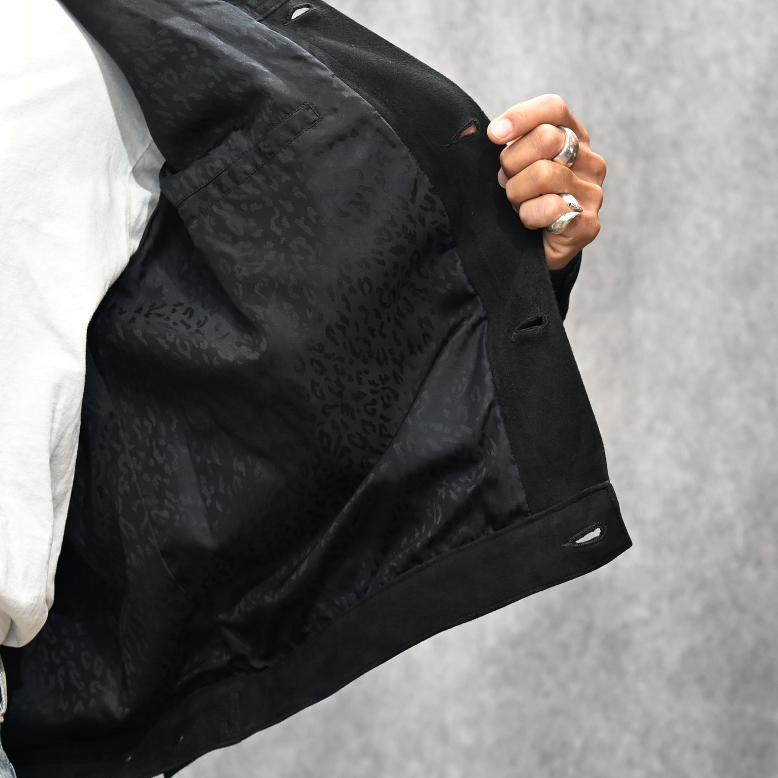 MINEDENIM - Sheep Suede Trucker JKT （BLK） / シープスエード