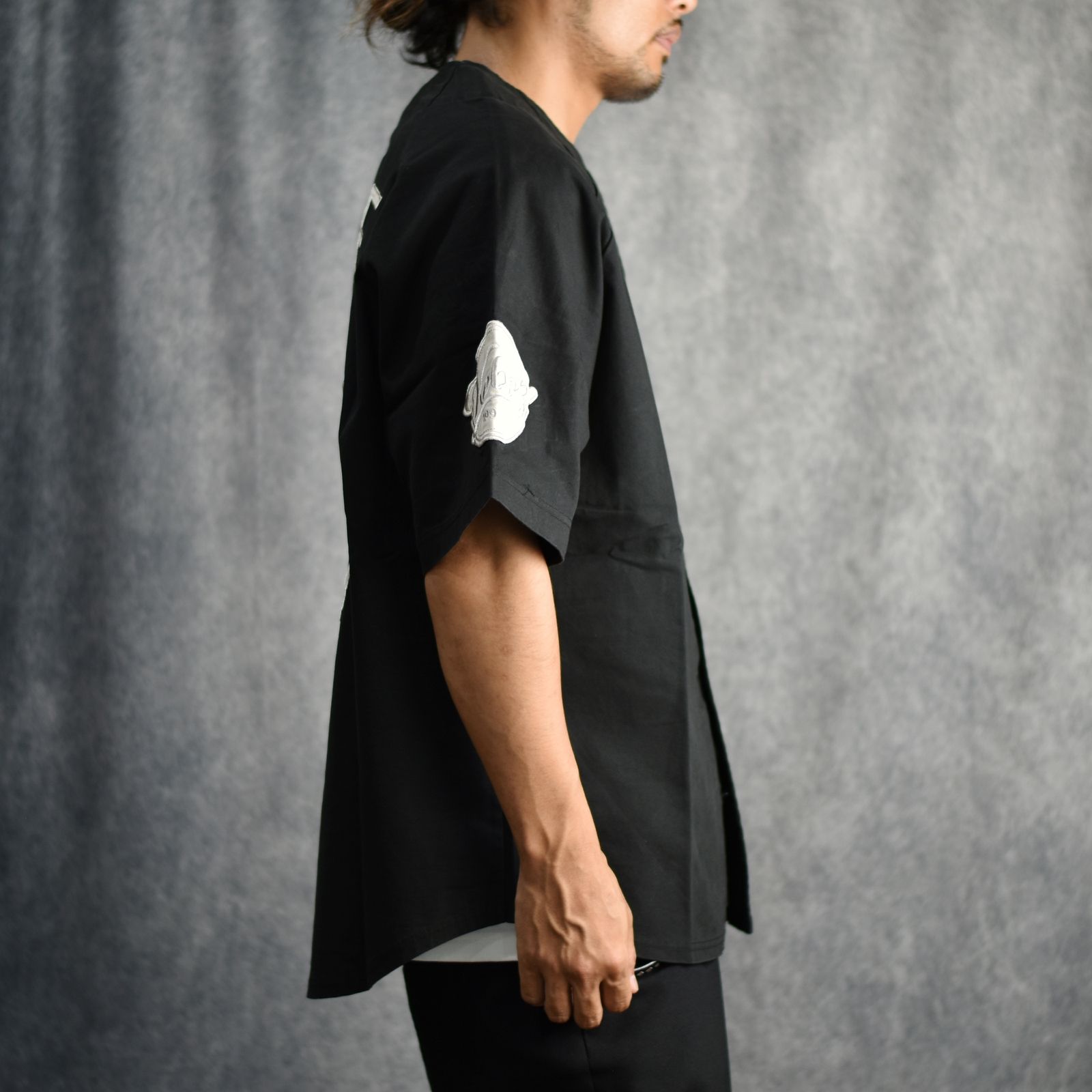 CALEE - × KEBOZ BASEBALL SHIRT (BLACK) / × ケボズ ベースボール
