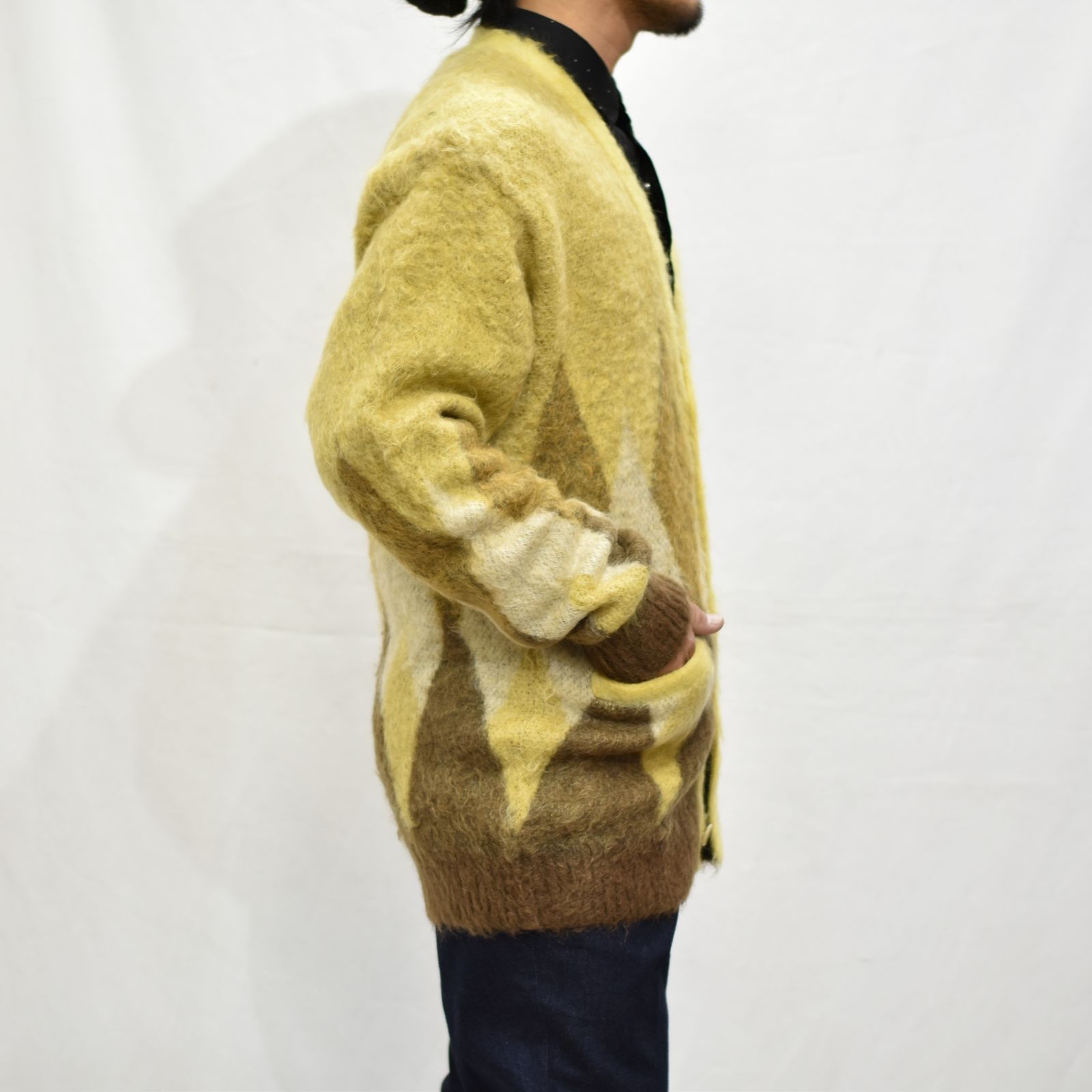 MINEDENIM - Kid Mohair Argyle Knit Long Cardigan | chord online store