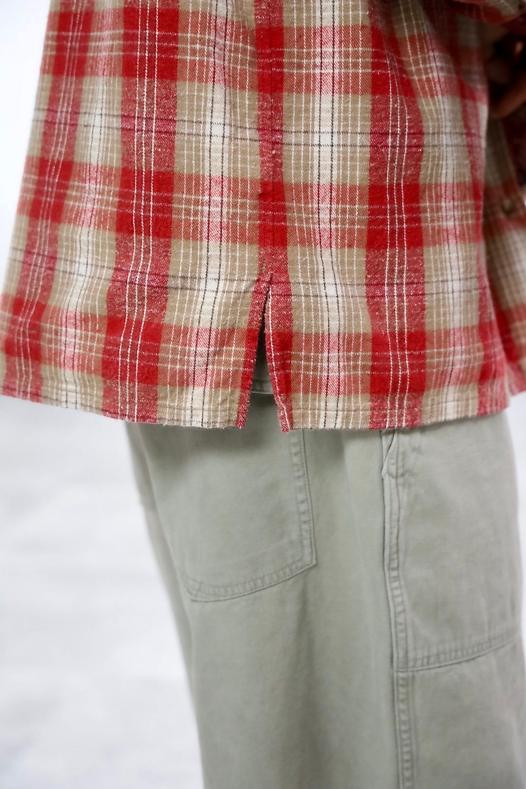 A.PRESSE 2026 STYLE1 Vintage Cotton Silk Nep Twill Check Shirts