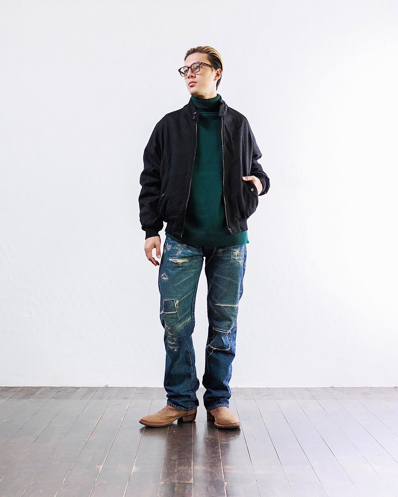 A.PRESSE Tweed Harrington Jacket ミックススタイル | 5702 | MARK