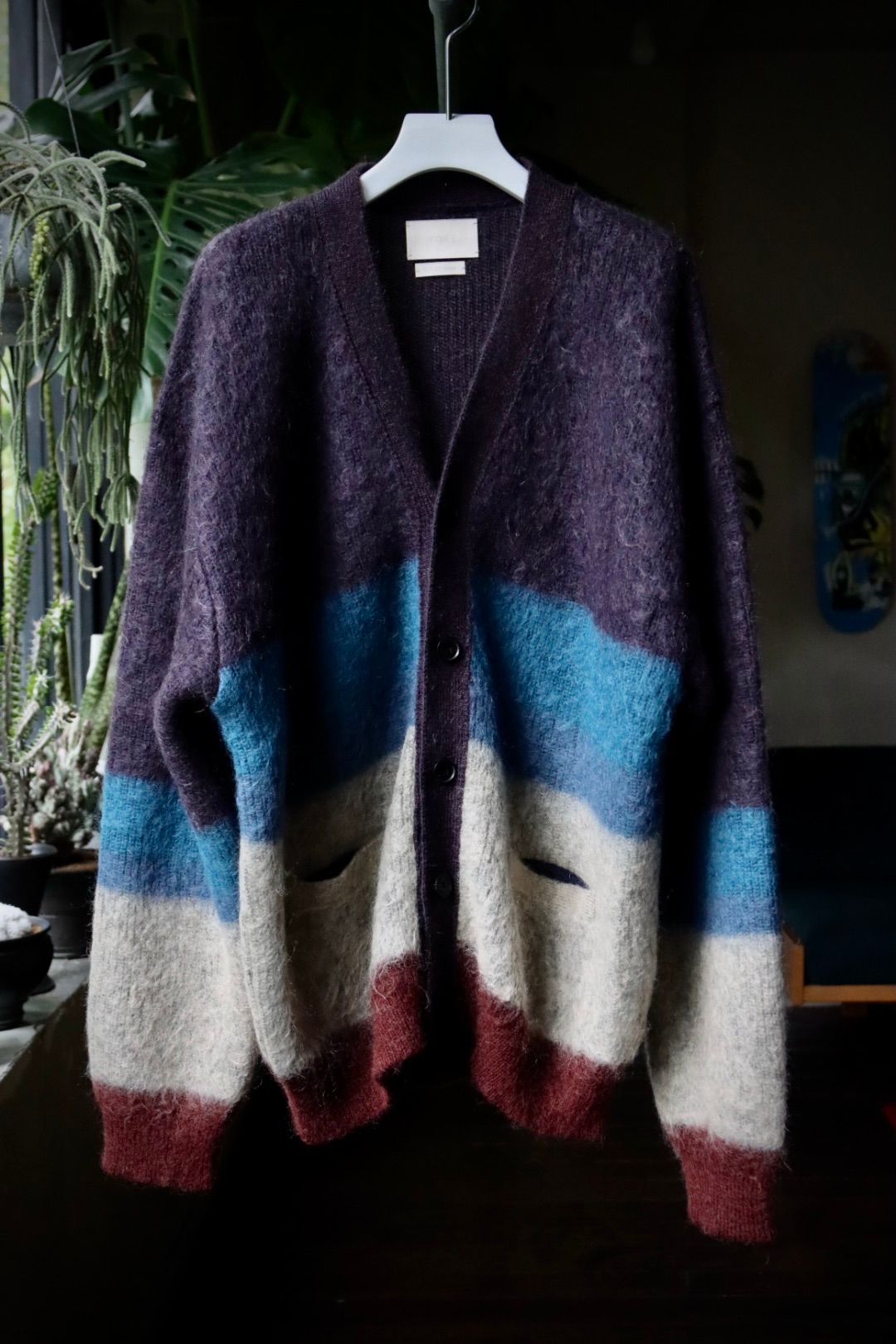 YOKE - ヨーク23AW MOHAIR BORDER CARDIGAN(YK23FW0571S)PURPLE | MARK