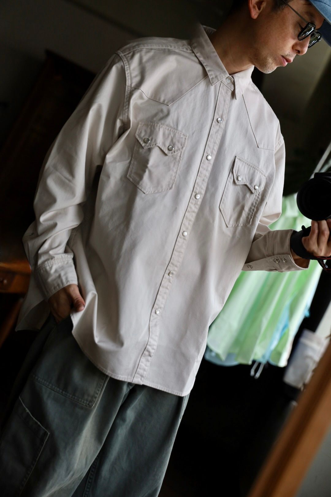 FOUNDOUR - ファウンダ 25SS WESTERN SHIRT(015D251004)BEIGE | MARK