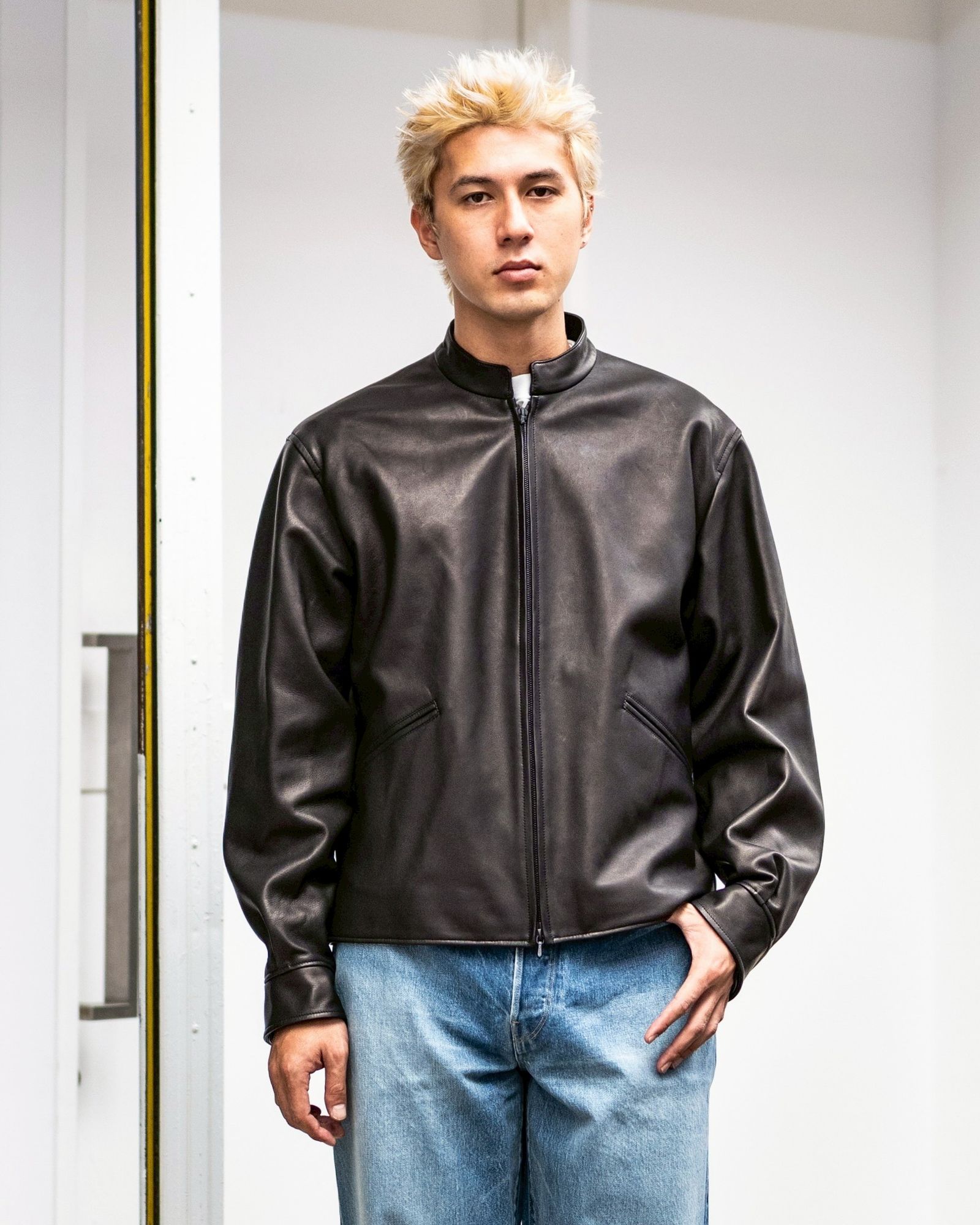 blurhms - blurhms ブラームス Lamb Leather Zip Short Jacket
