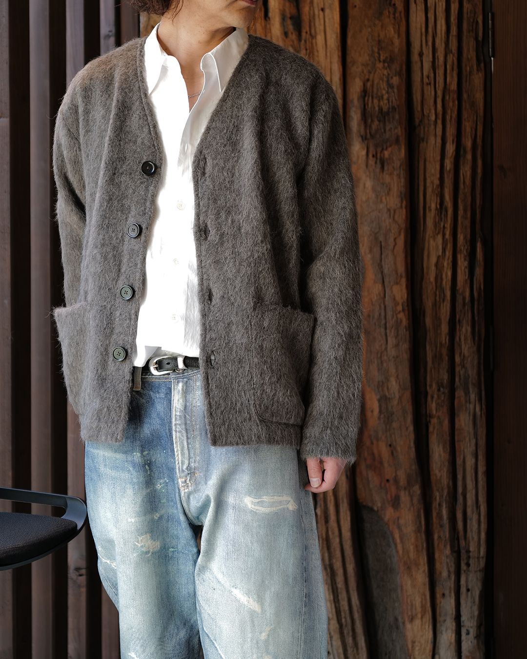OUR LEGACY - CARDIGAN Mole Grey Hairy Wool | River