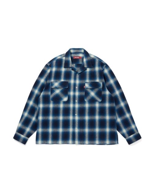 HideandSeek - Ombre Check L/S Shirt(25aw) / BLK / チェックシャツ