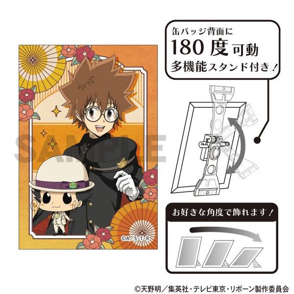 家庭教師ヒットマンREBORN！ アート缶バッジ 獄寺隼人 レトロコーデ