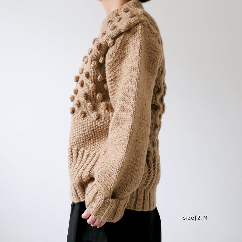 HARVESTY｜ハーベスティ｜ケーブルニットプルオーバー ｜BEIGE｜A51803
