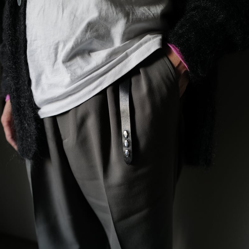 anytee classics] Narrow Long Belt_Black Black