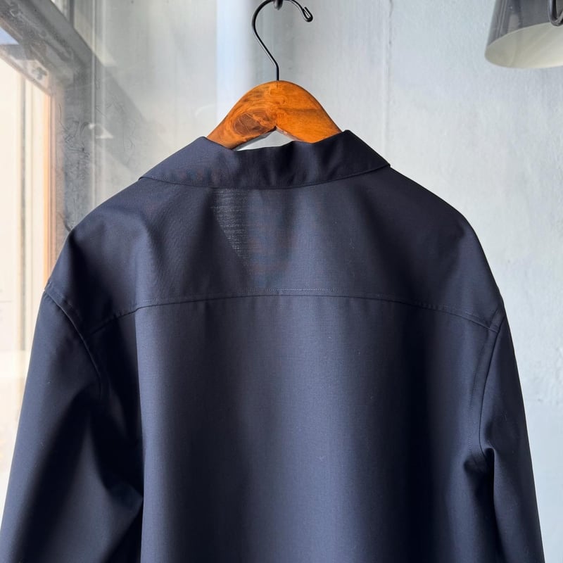 AURALEE SUPER FINE TROPICAL WOOL OPEN COLLAR HA