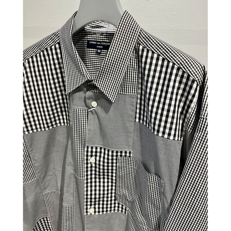 COMME des GARCONS HOMME ギンガムチェック パッチワーク シャツ | M