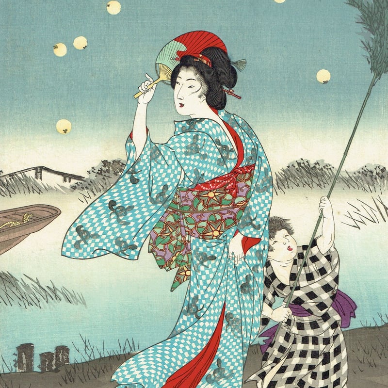 M▽楊州周延 上野清水ヨリ向ケ岡眺望ノ図 木版画 浮世絵 錦絵 (211) M