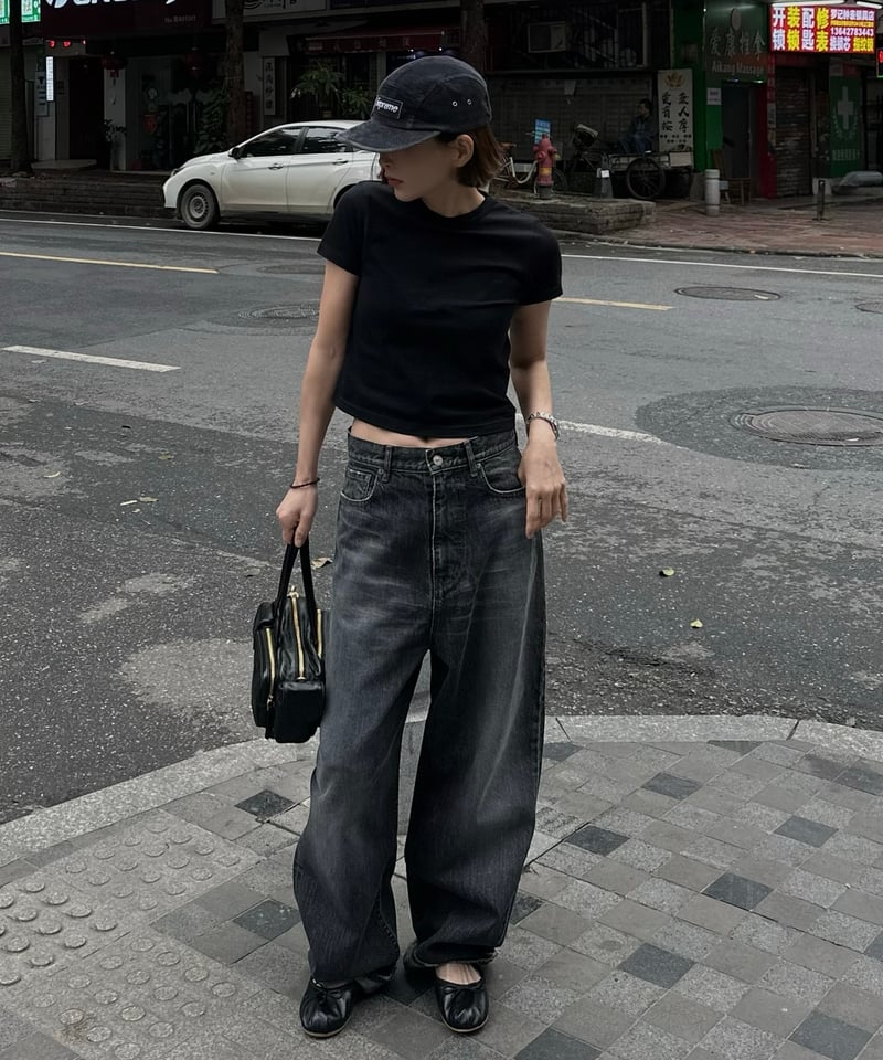 original wide denim black | ok.soon