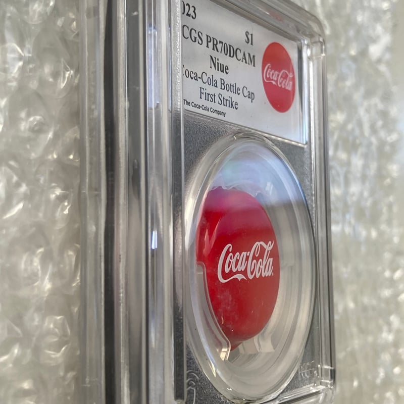PCGS鑑定70+FS】ニウエ国 1ドル コカコーラ ボトルキャップ 銀貨