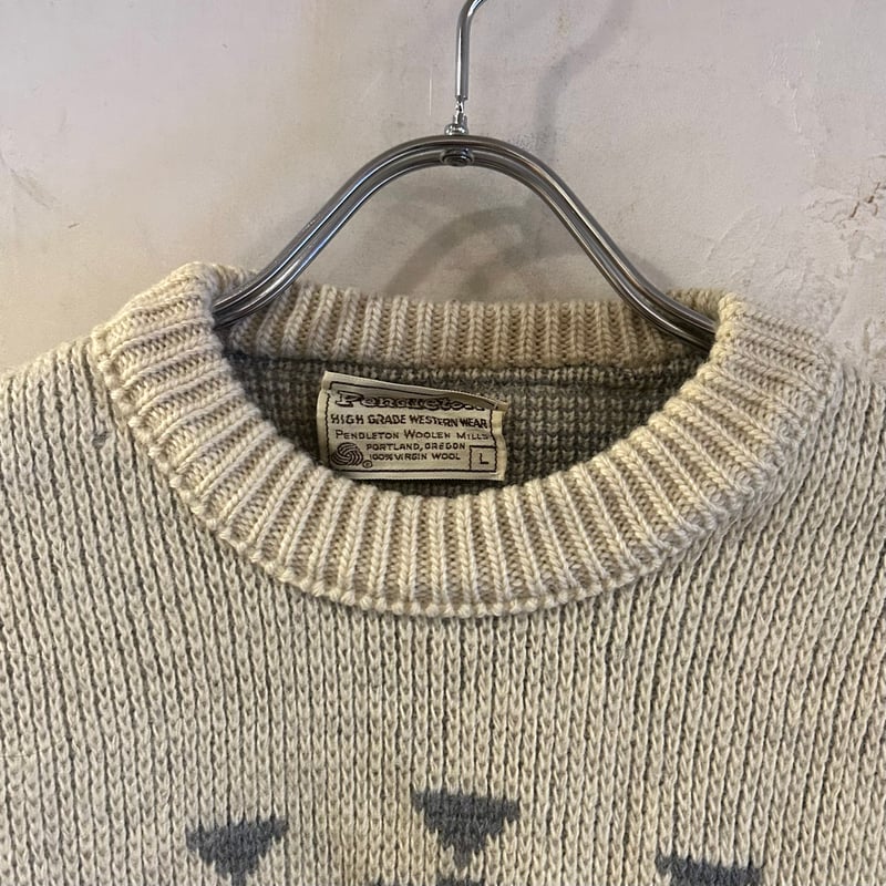 70s Pendleton ネイティブ柄ニット ペンドルトン WOOL 100％ Size L
