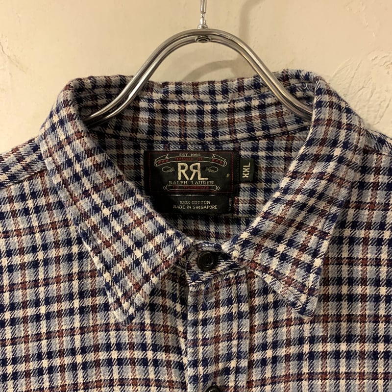 90s RRL L/Sチェックネルシャツ ダブルアールエル Ralph Lauren