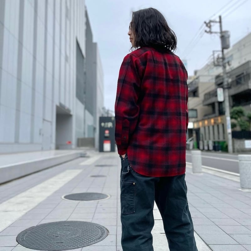 50s PENDLETON ウールチェックシャツ ペンドルトン オンブレチェック