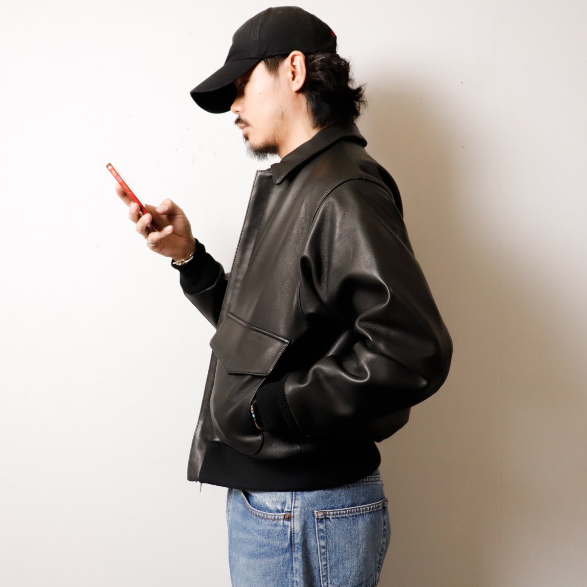 再入荷【MEN'S】FIDELITY[フィデリティ] LAMB LEATHER A-2 JAC