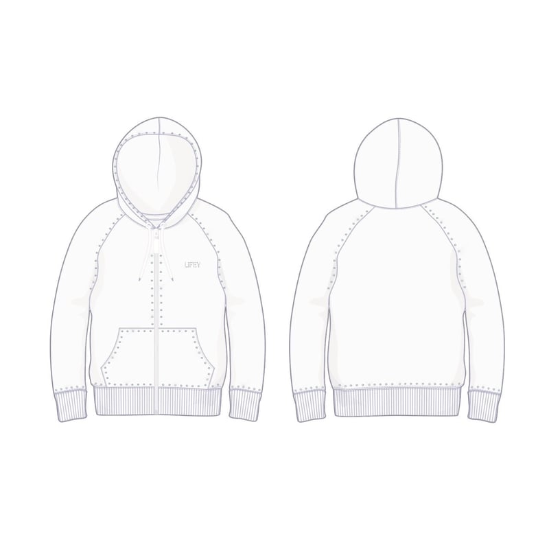 ＿ZIP LINE＿Custom Swarovski Hoodie | LIFEY