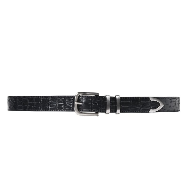 STUSSY / GATOR LEATHER DRESS BELT / BLACK | Sop