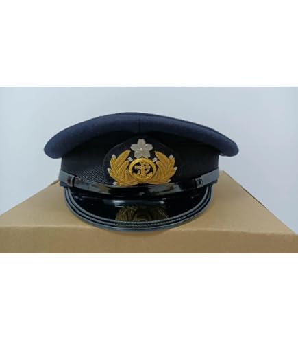 Amazon.co.jp: WW2 大日本帝国海軍 士官軍帽 前章付 日覆付 精密複製