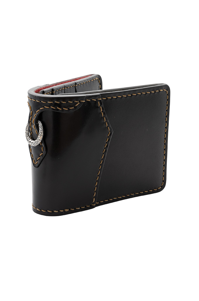 Flat Head for Wild Child Leather & Cordovan Wallet- Black