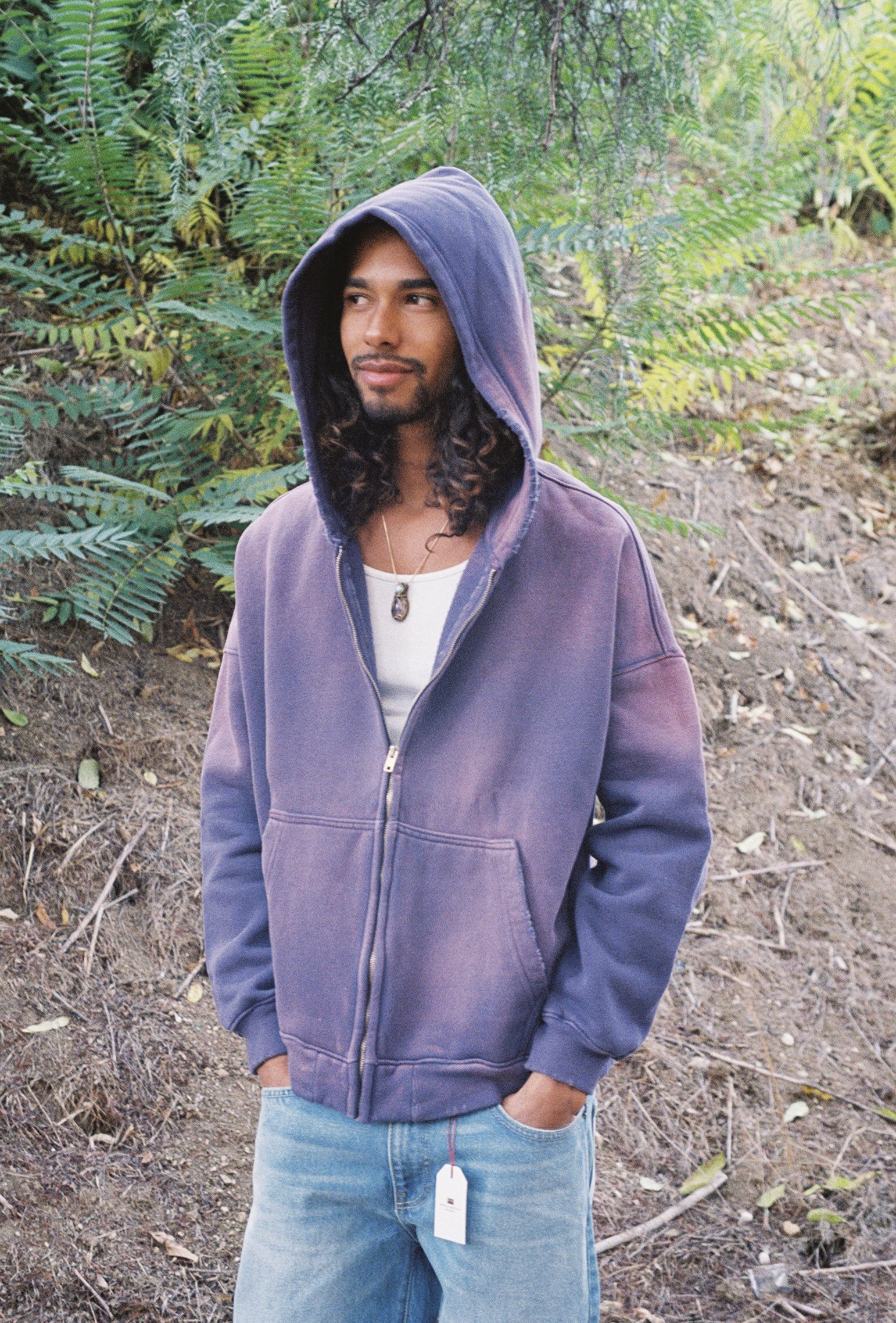 OVERSIZED ZIP UP HOODIE AGED PURPLE — MOOJIMOOJI