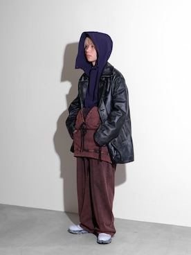 UNISEX》Hand Rub-Off Buffalo Leather Dress-Over Double Short Coat