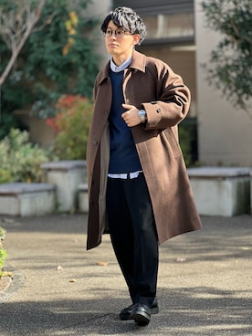 Steven Alanのステンカラーコートを使った人気ファッション