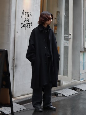 Graphpaperのステンカラーコートを使った人気ファッション
