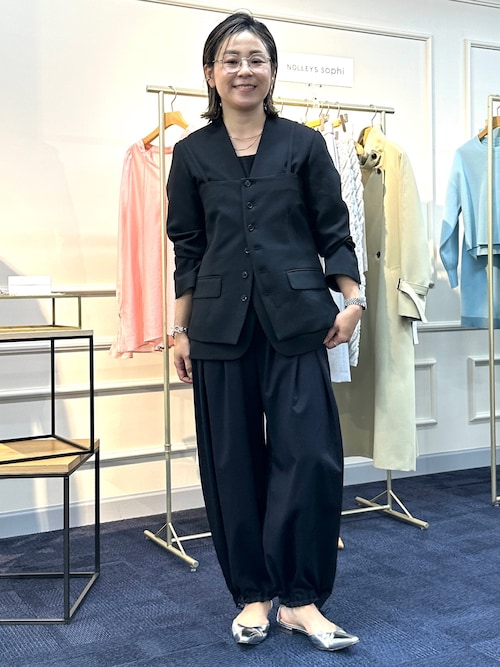 セール】《セットアップ対応》ウォッシャブルノーカラージャケット