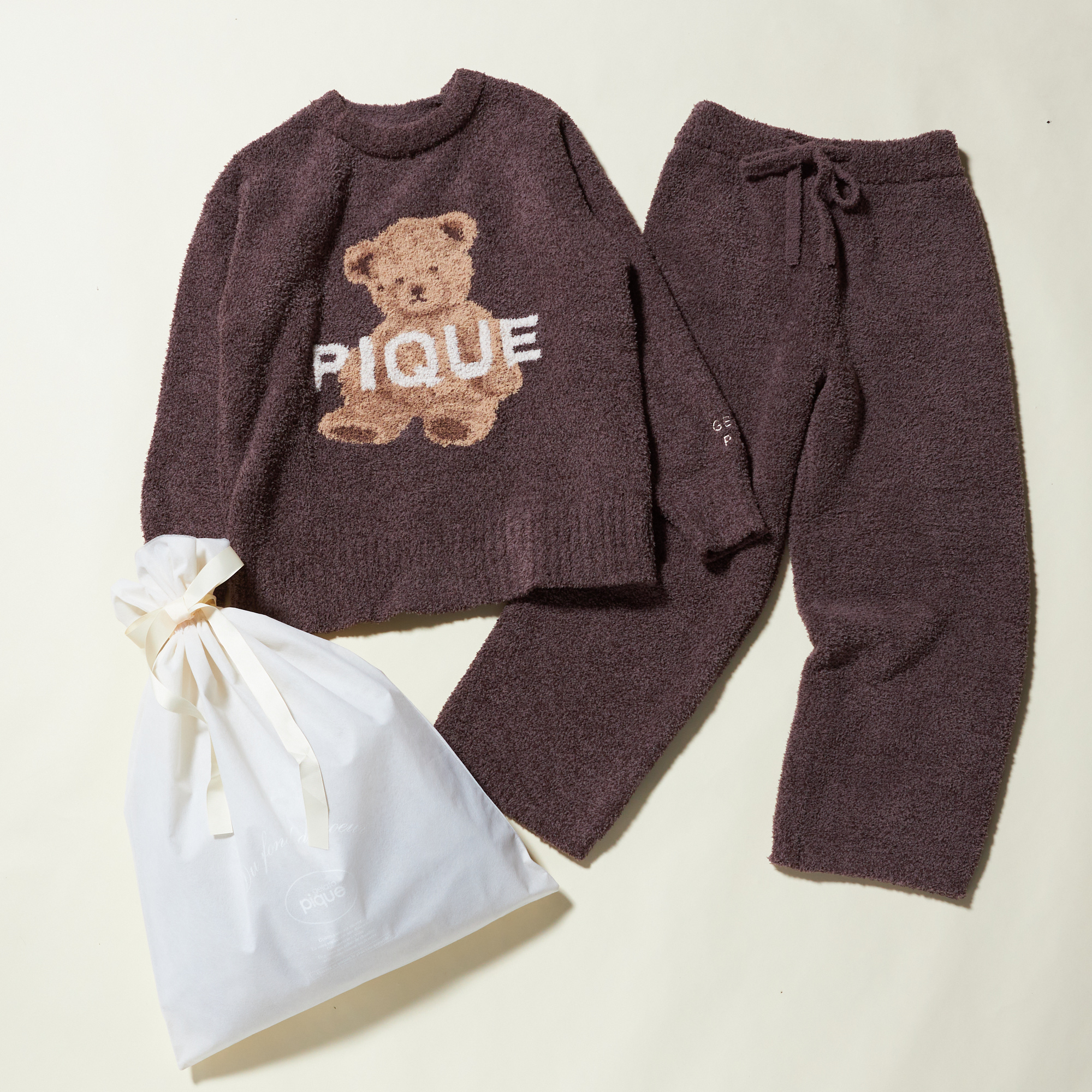 WOMEN】パウダーメランジベアJQDプルオーバー＆ロングパンツセット