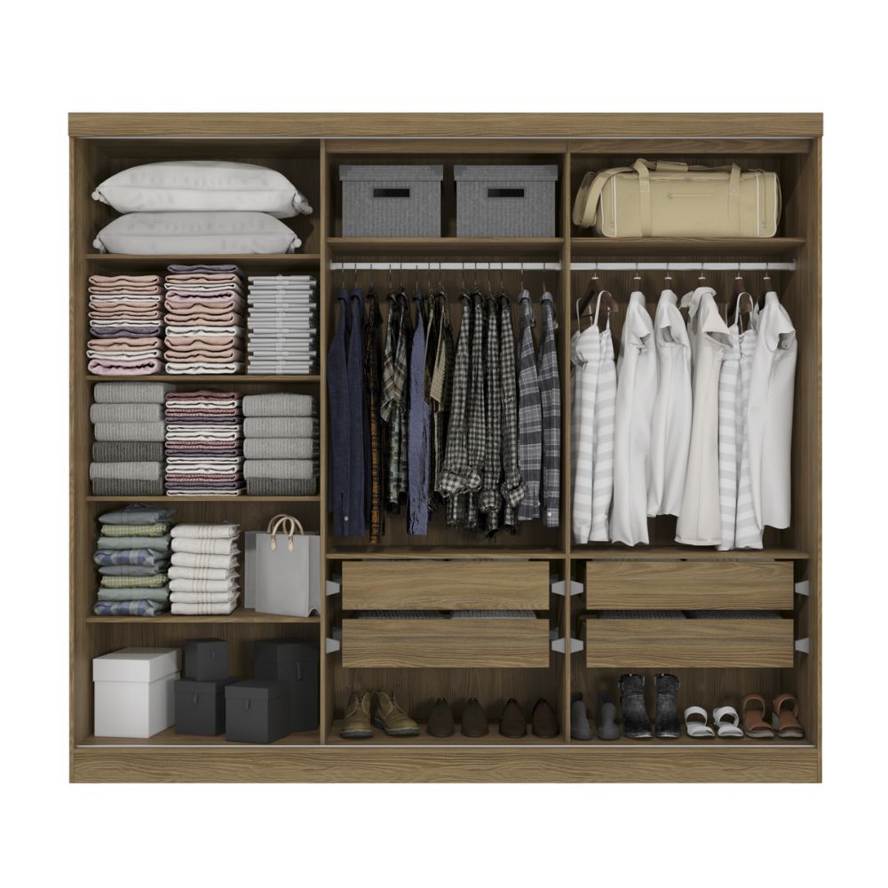 Guarda-roupa Casal 245cm 5 Portas 4 Gavetas Flex Kappesberg
