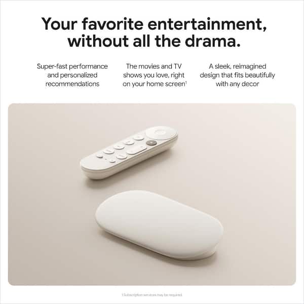 Google TV Streamer (4K) with Voice Remote - Porcelain GA05662-US
