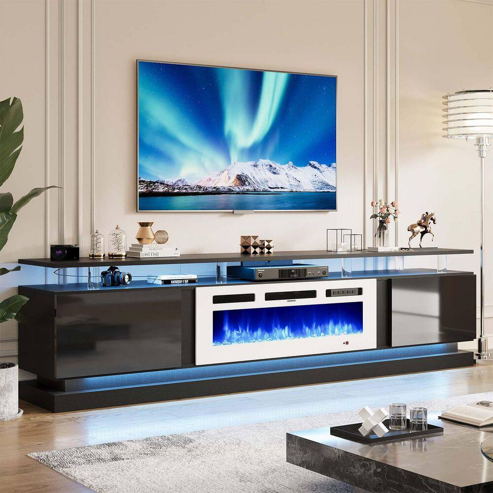 Sizzim 70 in. Freestanding Electric Fireplace TV Stand with