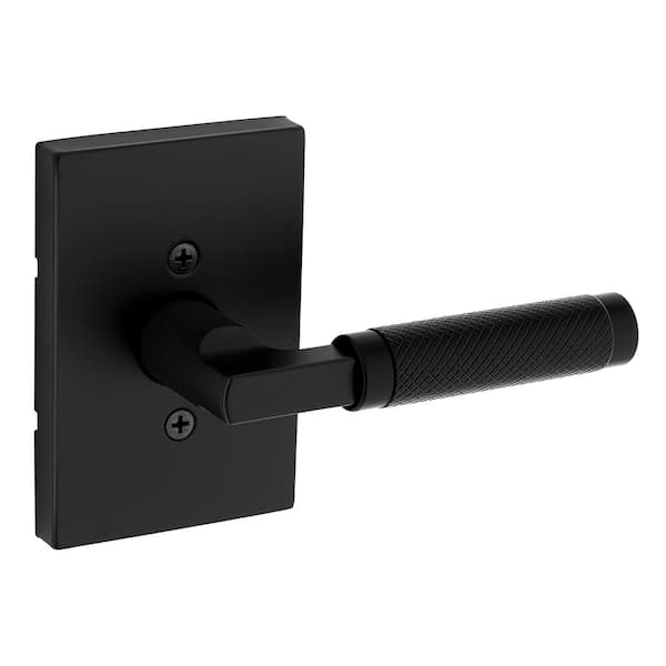 Kwikset Casey Matte Black Dummy Door Handle Featuring Microban