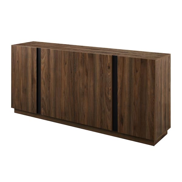 Walker Edison Furniture Company Dark Walnut Wood and Metal Accent