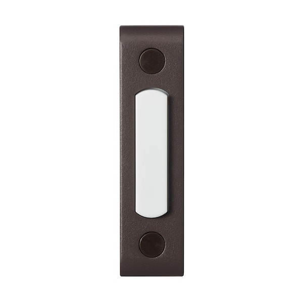 Heath Zenith Black Metal Wired Lighted Push Doorbell Button