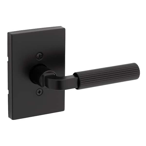 Kwikset Halifax Square Matte Black Half-Dummy Door Handle 788HFL