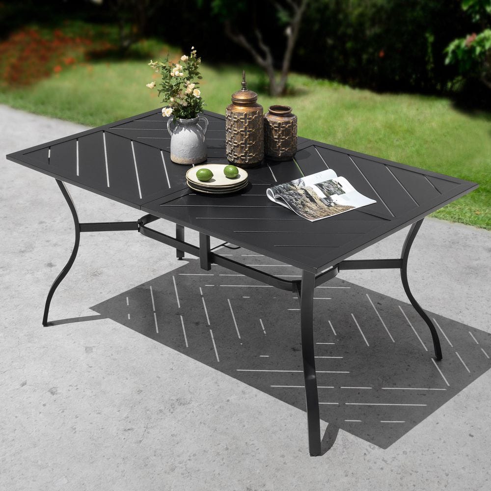 Nuu Garden Black Rectangle Powder-Coated Iron 61 in. x 37 in