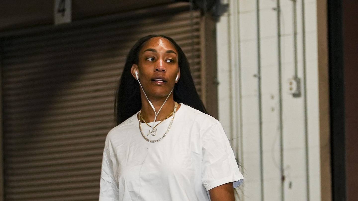 A'ja Wilson teases signature wrinkled white tee with sneaky Easter egg
