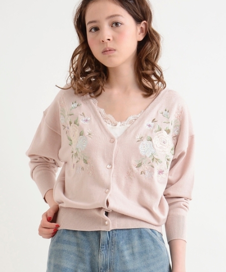 ∞花刺繍Vニットカーディガン/MAJESTIC LEGON(マジェスティックレゴン