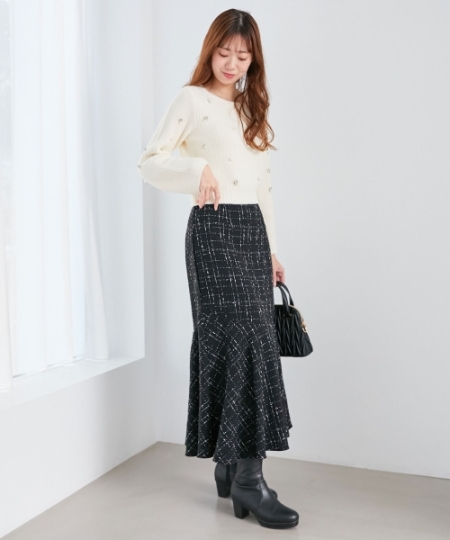 ツイードマーメイドスカート/MAJESTIC LEGON(マジェスティックレゴン